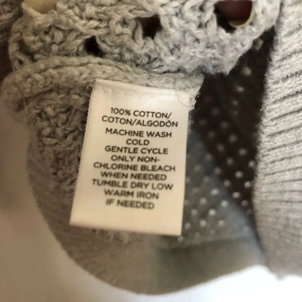 Loft Open Knit Gray Sweater - Picture 6 of 7